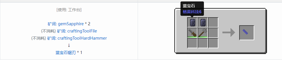 我的世界格雷科技社区版锯刃合成表大全