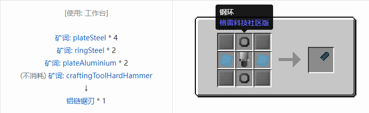 我的世界格雷科技社区版部件合成表大全