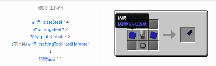 我的世界格雷科技社区版部件合成表大全