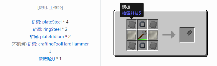 我的世界格雷科技社区版部件合成表大全