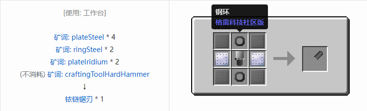 我的世界格雷科技社区版部件合成表大全