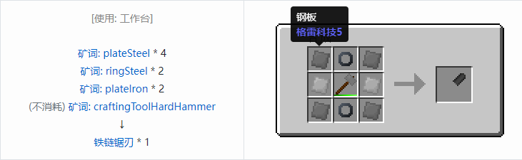 我的世界格雷科技社区版部件合成表大全