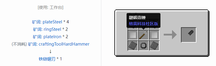 我的世界格雷科技社区版部件合成表大全