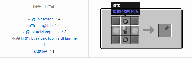 我的世界格雷科技社区版部件合成表大全