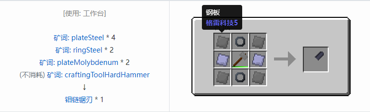 我的世界格雷科技社区版部件合成表大全