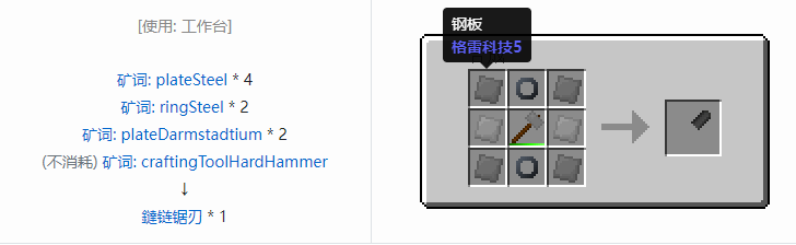 我的世界格雷科技社区版部件合成表大全