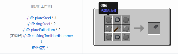 我的世界格雷科技社区版部件合成表大全