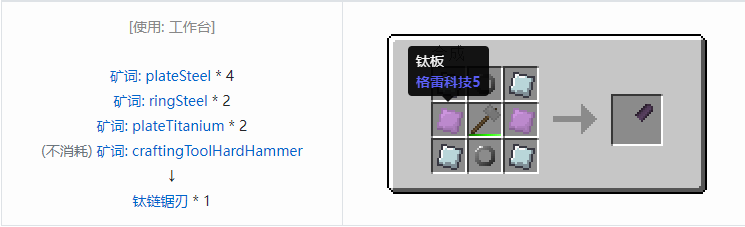 我的世界格雷科技社区版部件合成表大全