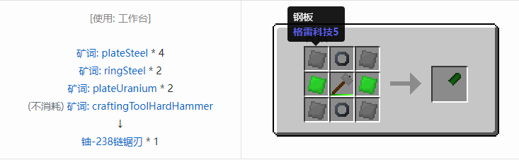 我的世界格雷科技社区版部件合成表大全