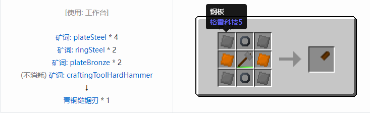 我的世界格雷科技社区版部件合成表大全