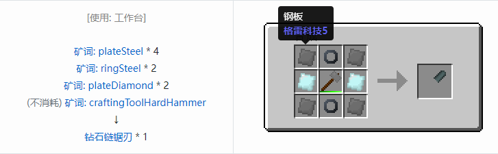 我的世界格雷科技社区版部件合成表大全