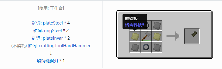 我的世界格雷科技社区版部件合成表大全
