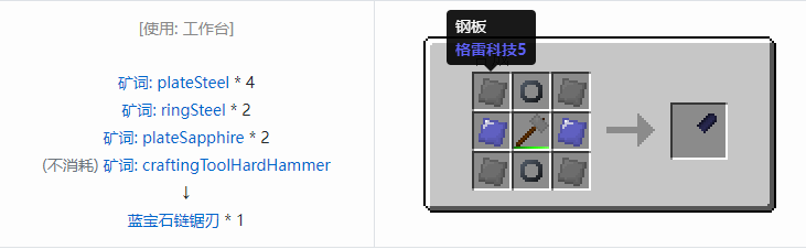 我的世界格雷科技社区版部件合成表大全