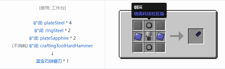 我的世界格雷科技社区版部件合成表大全