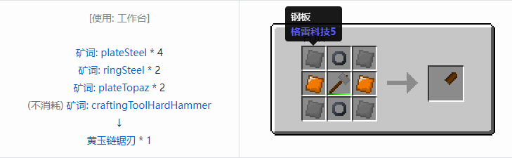 我的世界格雷科技社区版部件合成表大全