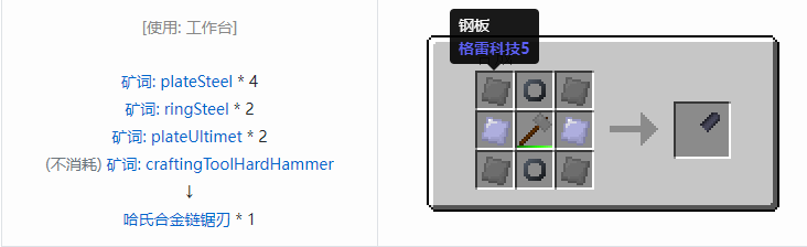 我的世界格雷科技社区版部件合成表大全