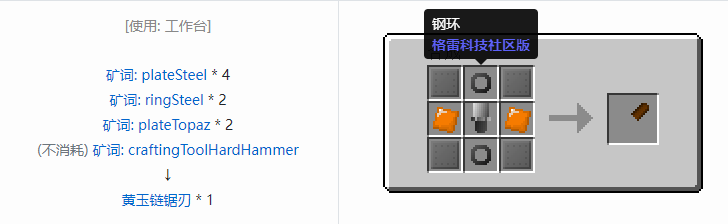 我的世界格雷科技社区版部件合成表大全