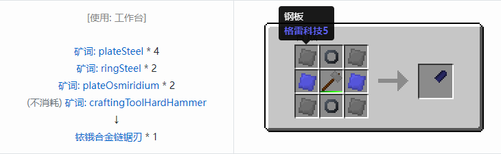 我的世界格雷科技社区版部件合成表大全