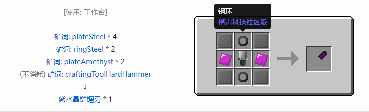 我的世界格雷科技社区版部件合成表大全