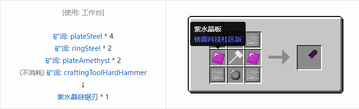 我的世界格雷科技社区版部件合成表大全