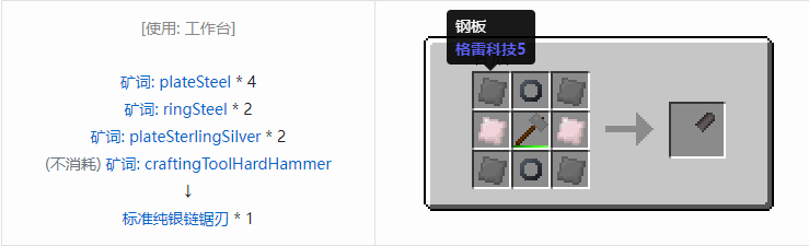 我的世界格雷科技社区版部件合成表大全