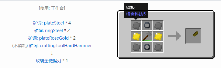 我的世界格雷科技社区版部件合成表大全