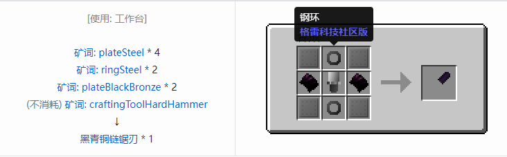 我的世界格雷科技社区版部件合成表大全