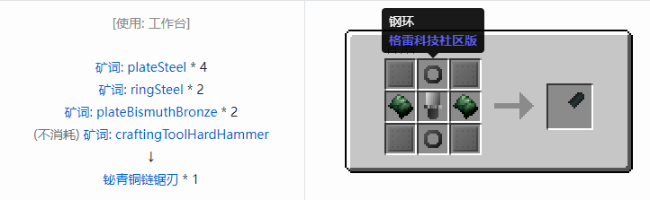 我的世界格雷科技社区版部件合成表大全