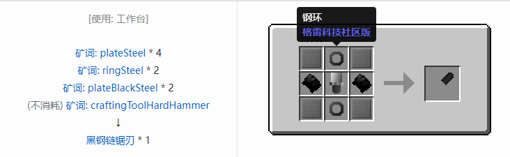 我的世界格雷科技社区版部件合成表大全