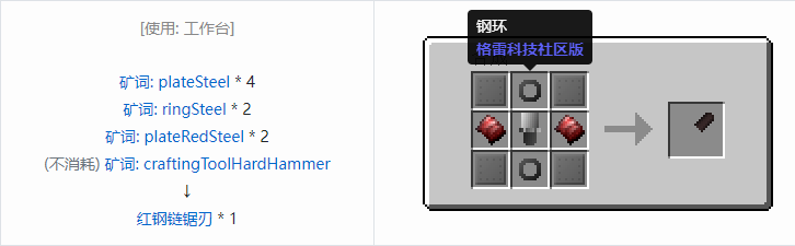 我的世界格雷科技社区版部件合成表大全