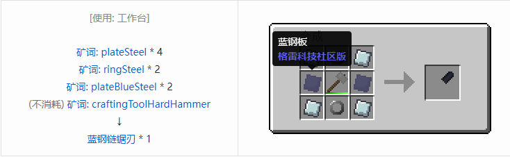 我的世界格雷科技社区版部件合成表大全