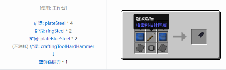 我的世界格雷科技社区版部件合成表大全