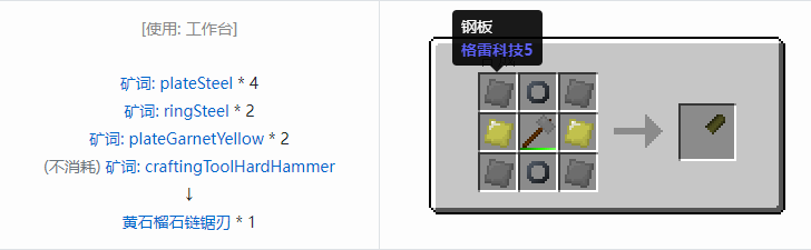 我的世界格雷科技社区版部件合成表大全