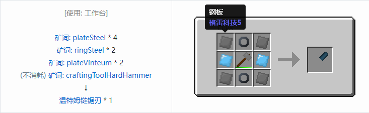 我的世界格雷科技社区版部件合成表大全