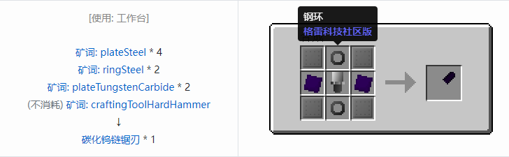 我的世界格雷科技社区版部件合成表大全