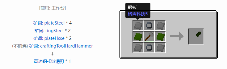 我的世界格雷科技社区版部件合成表大全