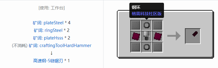 我的世界格雷科技社区版部件合成表大全