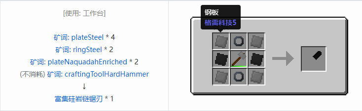 我的世界格雷科技社区版部件合成表大全