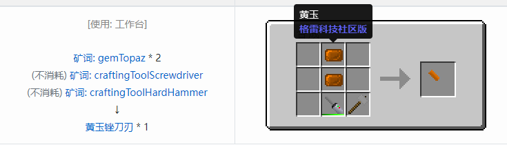 我的世界格雷科技社区版部件合成表大全