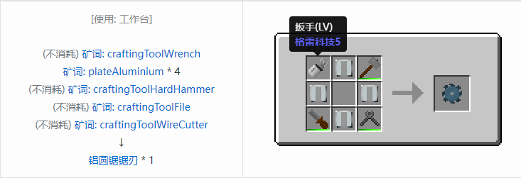 我的世界格雷科技社区版部件合成表大全