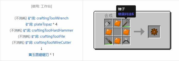 我的世界格雷科技社区版部件合成表大全