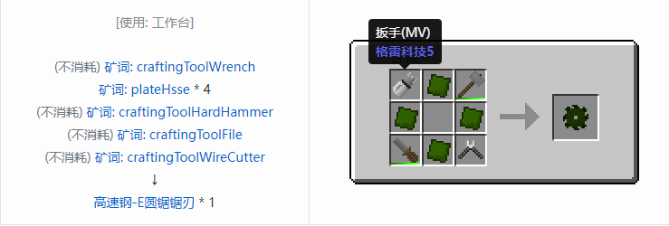 我的世界格雷科技社区版部件合成表大全