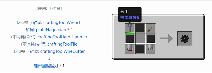 我的世界格雷科技社区版部件合成表大全
