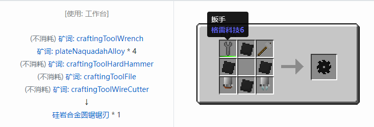 我的世界格雷科技社区版部件合成表大全