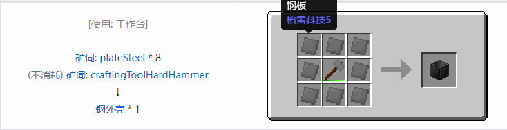 我的世界格雷科技社区版机器外壳合成表大全