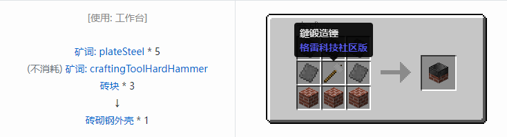 我的世界格雷科技社区版机器外壳合成表大全