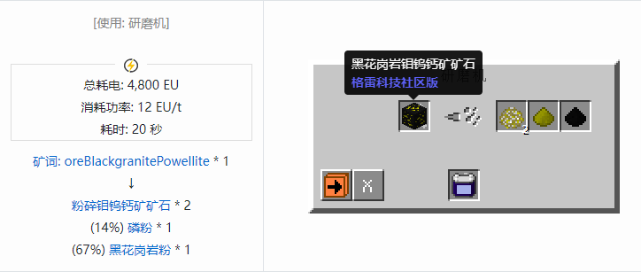 我的世界格雷科技社区版材料合成表大全