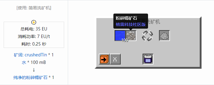 我的世界格雷科技社区版纯净的粉碎矿石合成表大全