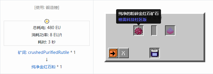 我的世界格雷科技社区版纯净粉合成表大全