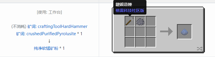 我的世界格雷科技社区版纯净粉合成表大全